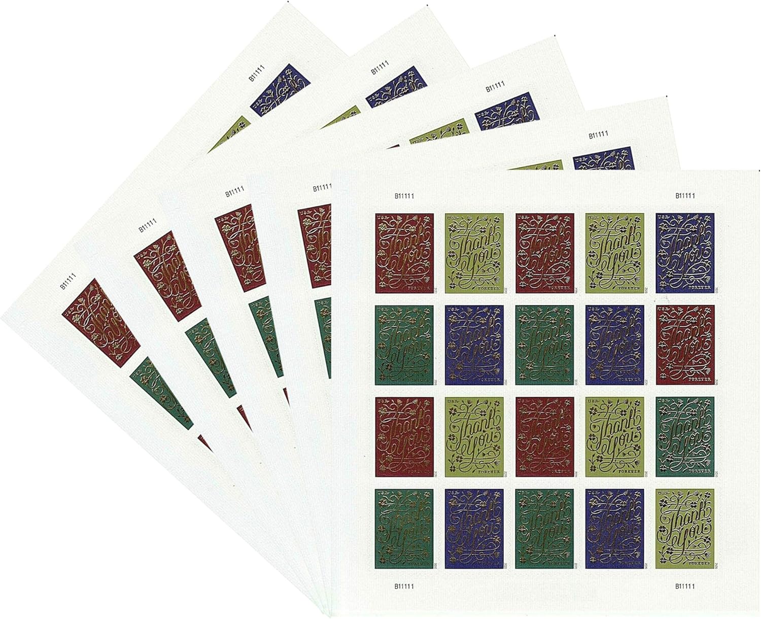 USPS Thank You Forever Postage Stamps (5 sheets of 20) 100 stamps