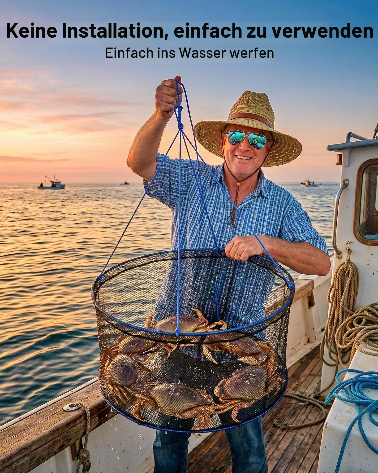 VEVOR Faltbare Köderfischreusen 2er-Set, Tragbare Fishfallen zum Hochziehen von Krabben und Fischen, Krabbensenke mit Seilen, Ködertaschen und Tragetasche, für Elritzen Flusskrebse Garnelen Krabben