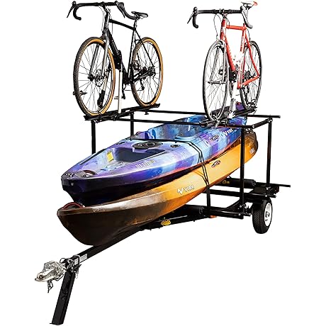 Multi-Sport Canoe Trailer for Hauling Behind Car