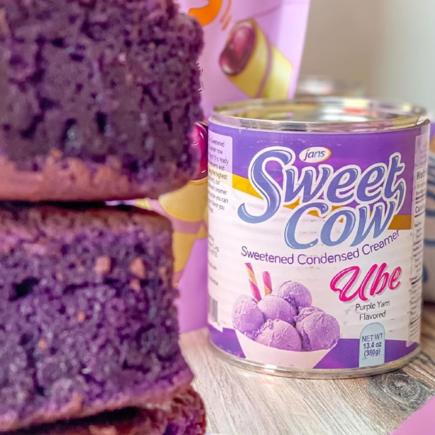 Ube Condensed Milk, 13.40 oz Can (Pack of 12) — Jans Sweet Cow Sweetened Condensed Creamer