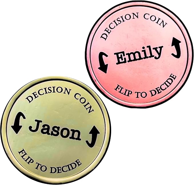 Brass Couples Decision Coin Laser Engraved Flip Coin