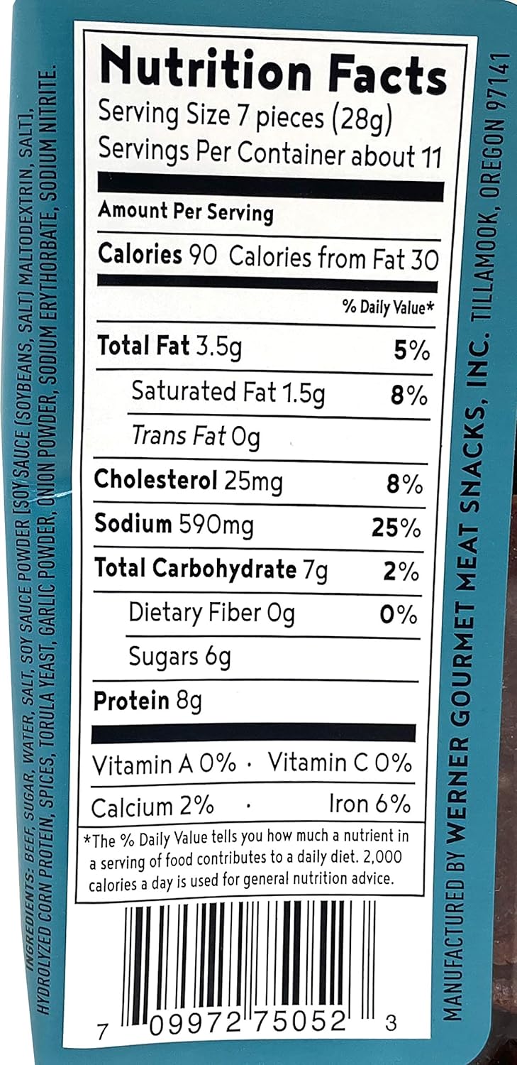 Werner Teriyaki Jerky Medallions Circle Jerky Slices – Teriyaki Beef Jerky 11.8 Ounces, Made in the USA