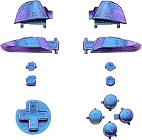 Vista 1 de eXtremeRate Reparación de camaleón azul púrpura ABXY D-pad ZR ZL L R teclas para controlador Nintendo Switch Pro, botones de repuesto completo