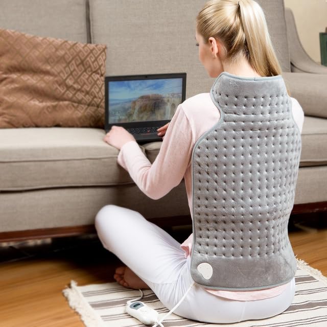 Hangsun Heat Pad for Back Pain Relief Electric Heating Pad Warming Therapy with 6 Levels Temperature Settings for Body Relaxation, Overheating Protection, Auto Shut Off,Fast Heating Technology