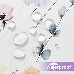 Purple Floral Shower Curtain, Flower Bath Curtain for Bathroom, Modern Minimalist White Bathroom Curtain, Long Shower Curtain, Mildew Resistant, Weighted Hem, Fabric with 12 Hooks 72''x72''