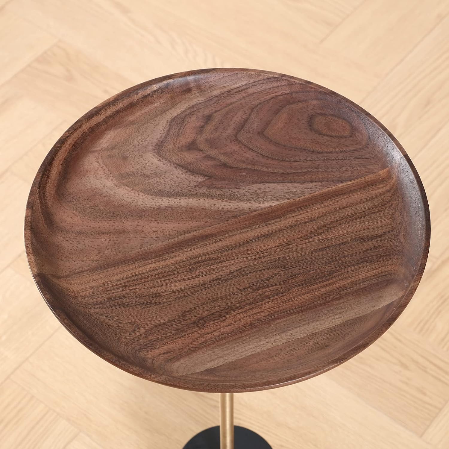 COZYMATIC Castiglia Round Side Table, Accent Pedestal Coffee Table with Wood Table Top, Drink Table, Sofa Table for Living Room, Bedroom, Small Space (Walnut)