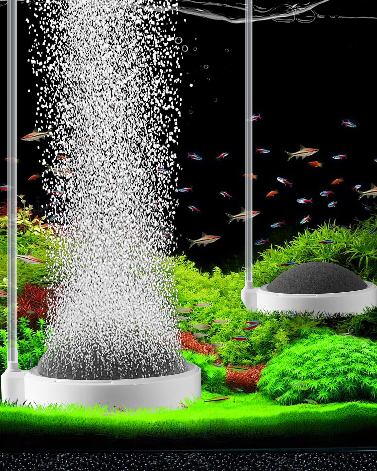 Aquarium Luftstein, sprudelstein für Aquarium, Nano-Luftblasen-Steinbelüfter, Zubehör für Aquarien (10 cm, für 80–150 cm Aquarien)