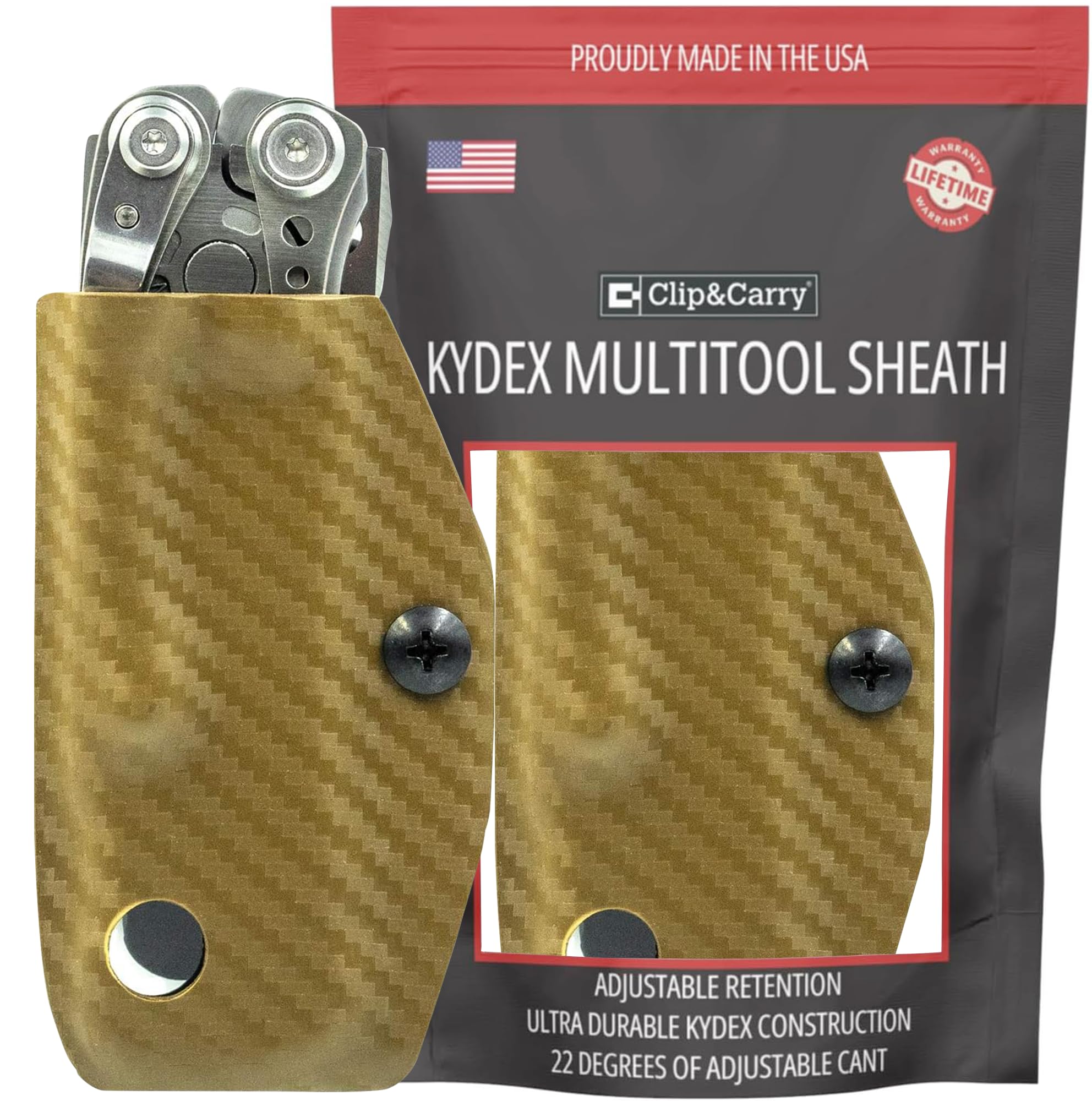 Clip & Carry Kydex Sheath Belt Clip Holster Holder Cover for LEATHERMAN SKELETOOL - Made in USA