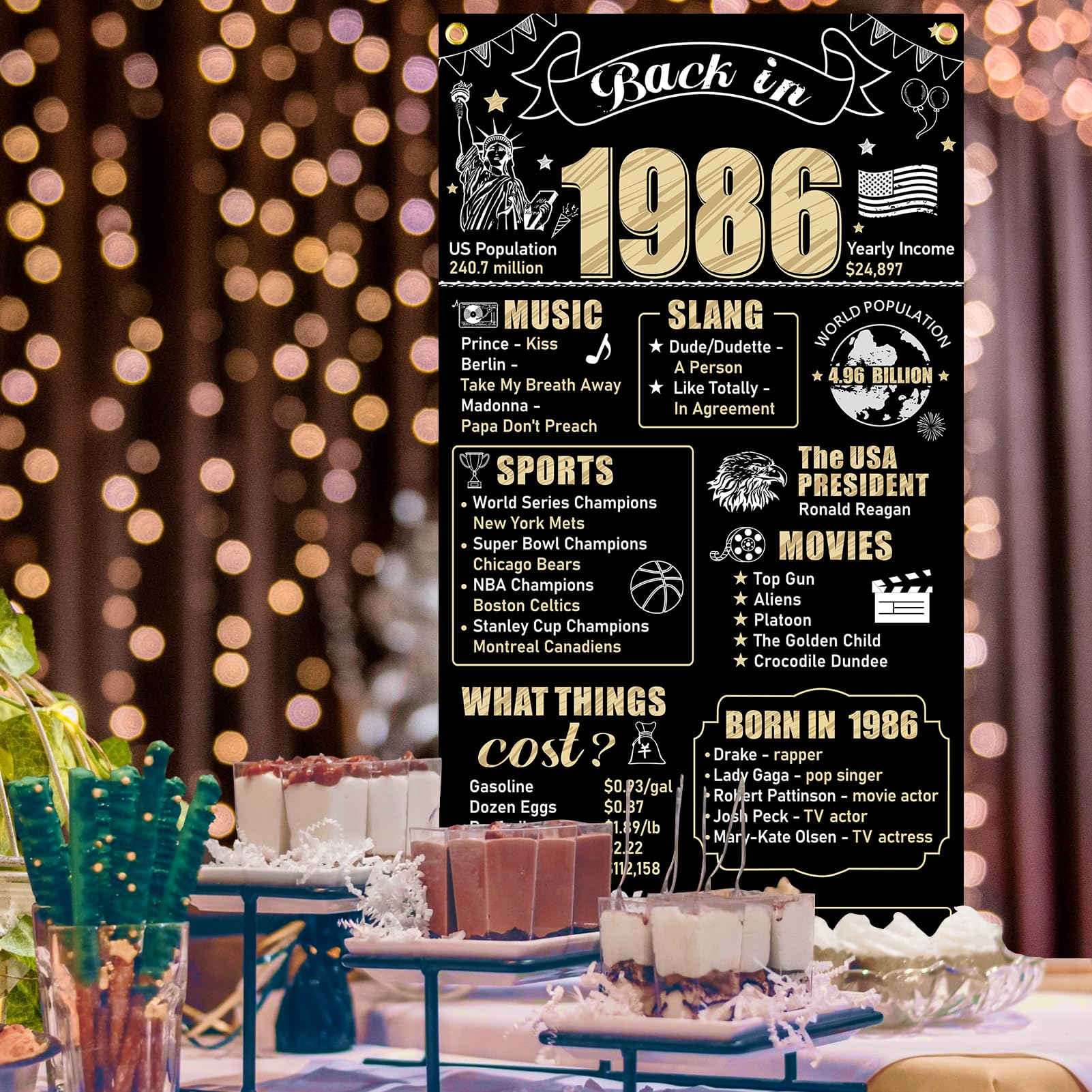 Decoraciones Grandes De Fiesta De Cumpleaños 60 Para Hombres, Decoración Vintage De 60 Cumpleaños Negro Dorado Para Fiesta De Cumpleaños 60, | Compra Online En Yaxa