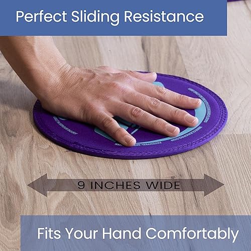 Miniatura 3 de Gliding Discos para entrenar deslizadores de ejercicio para alfombras y suelos de madera dura, 1 par, auténtico disco deslizante de entrenamiento
