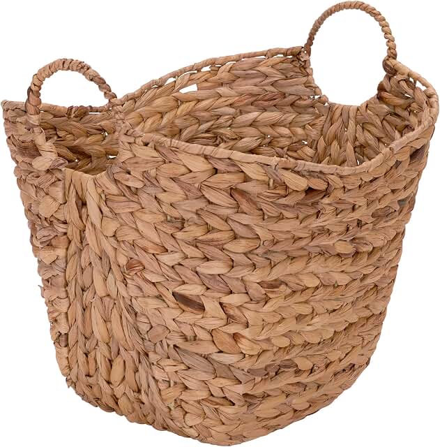 Household Essentials Tall Water Hyacinth Wicker Basket