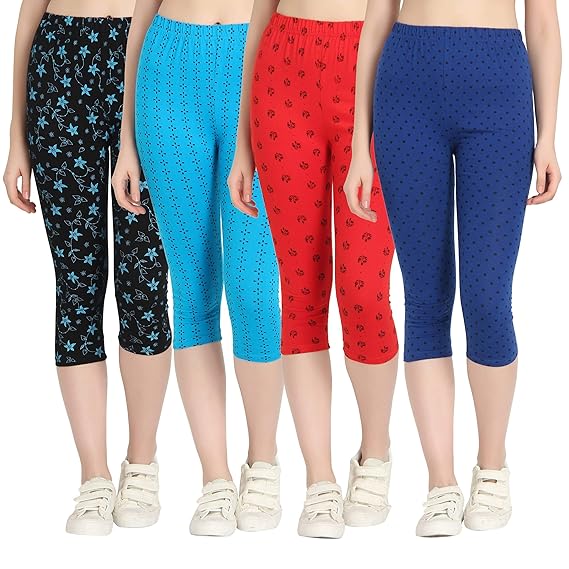 Printed Capris for Women Combo Pack of 4