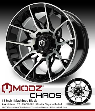 MODZ Chaos Machined Black 14 Golf Cart Wheel