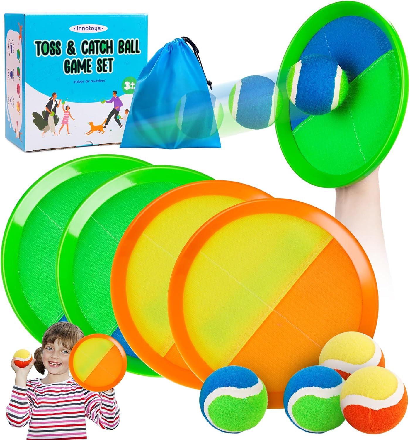Toss and Catch Ball Game – Ideal Outdoor Beach, Pool & Yard Toy for Toddlers and Kids Ages 4, 5, 6, 7, 8+, Perfect for Boys Girls – Great Birthday Gift & Stocking Stuffers