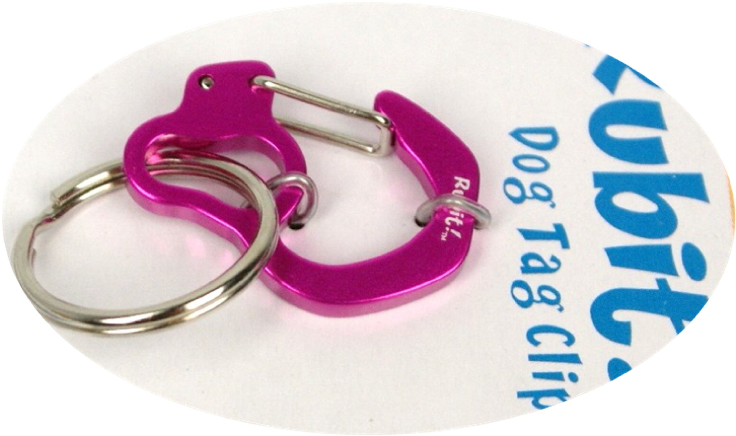 RubitThe Easy Dog Tag Curve Shape Switch Clip, Medium, 1.07-Inch Diameter, Pink