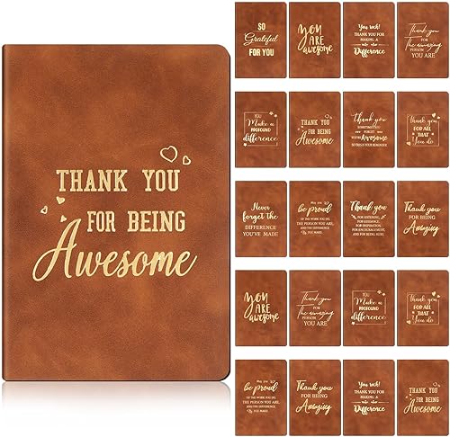 Miniatura 14 de Ctosree 20 cuadernos de cuero A6 de agradecimiento para empleados, regalos de equipo para compañeros de trabajo, cuadernos inspiradores para regalos