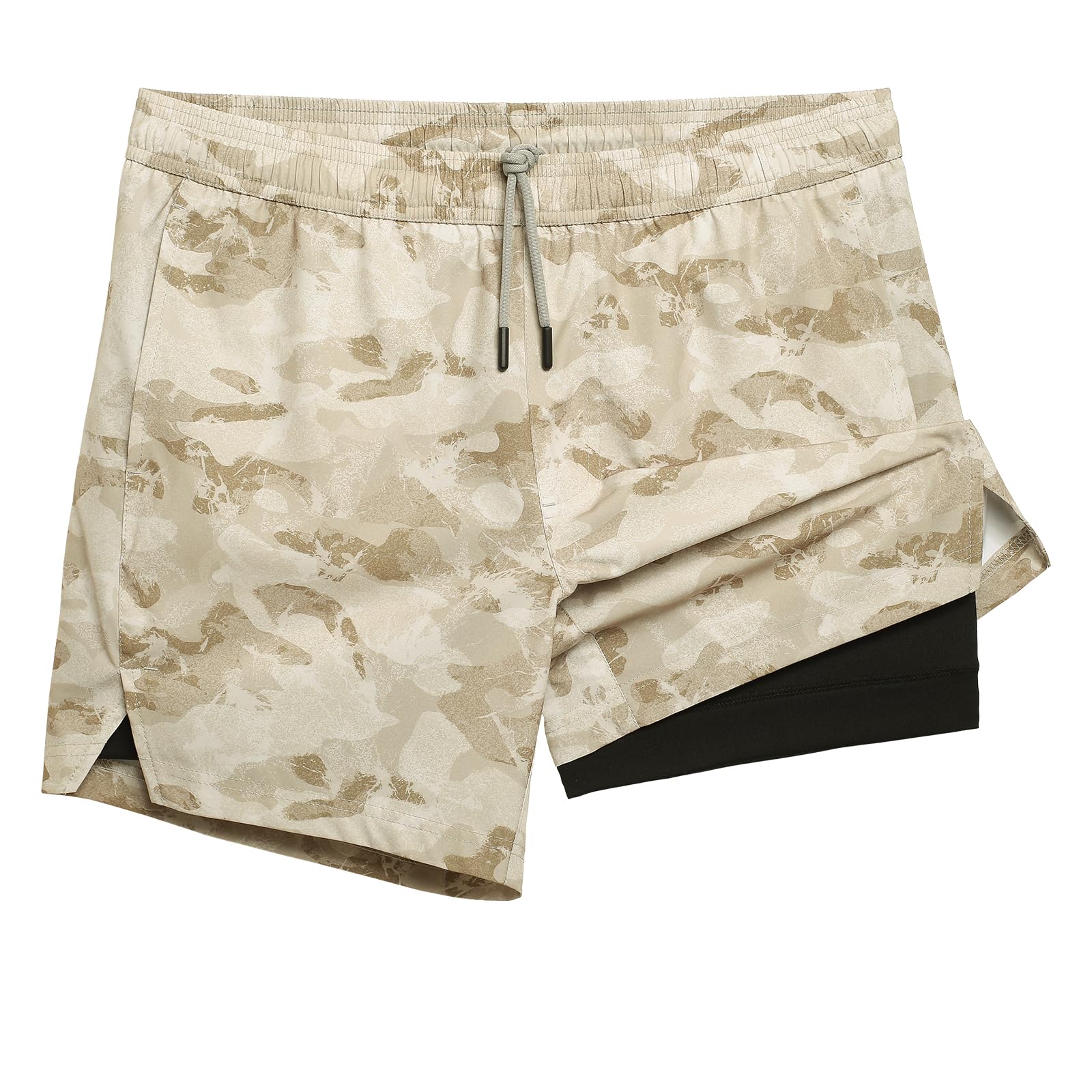 maamgic Mens 5 Athletic Shorts 2 in 1 Running Shorts Recycled Polyester Workout Shorts