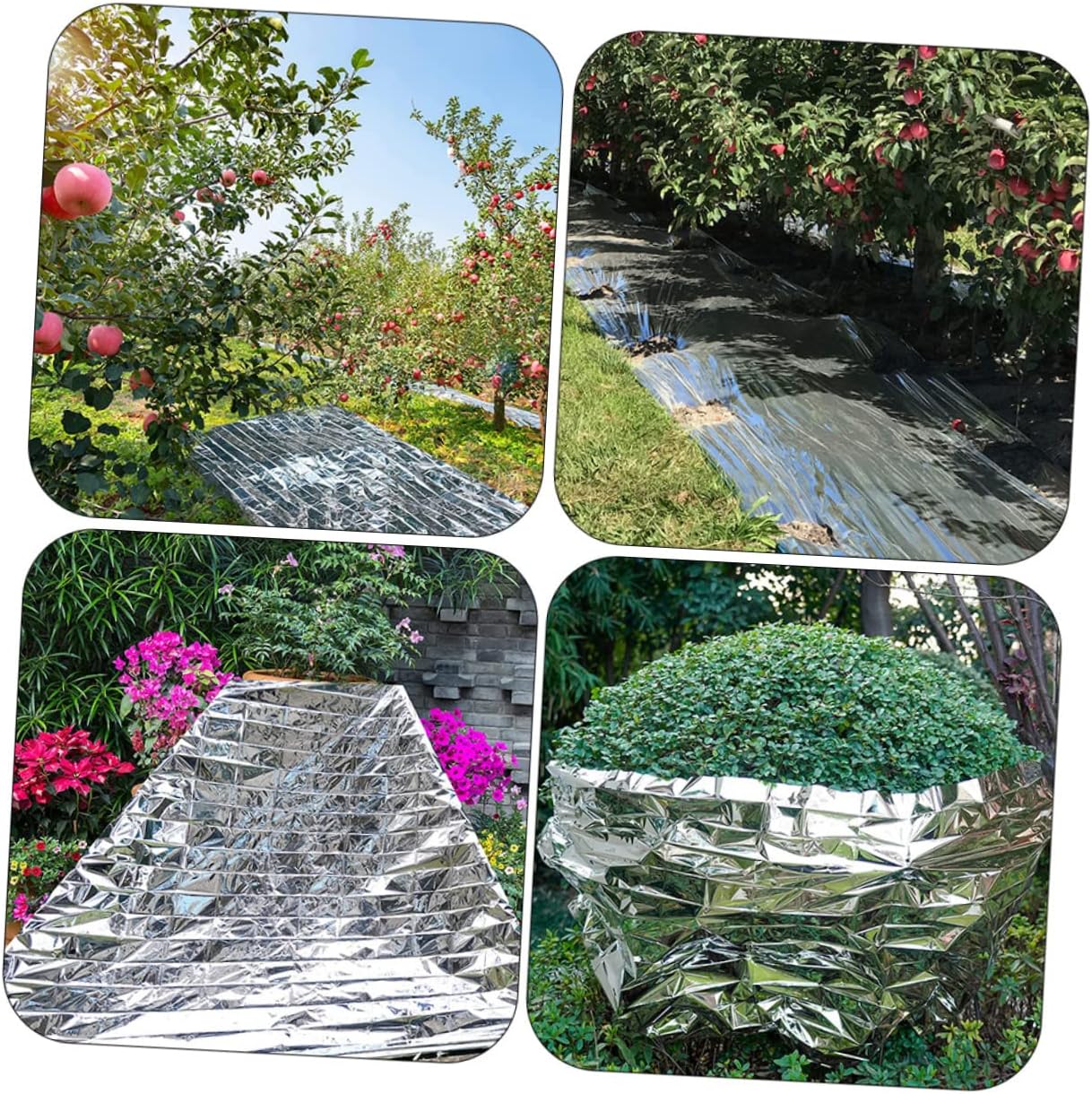 KICHOUSE 12sheets Reflective Film for Greenhouses Plant Reflective Film for Winter Gardening