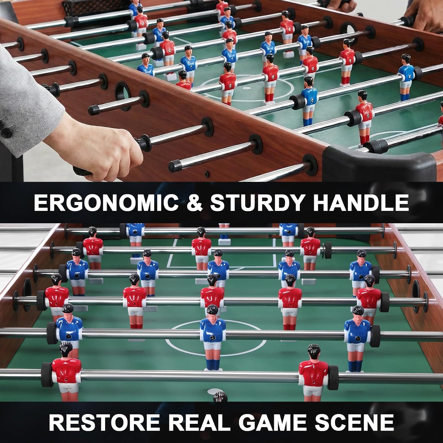 47 Inch Mini Foosball Table, Futbolito De Mesa para Niños, Soccer Table Game with Score Keeper Counterbalanced & Uniformed Men