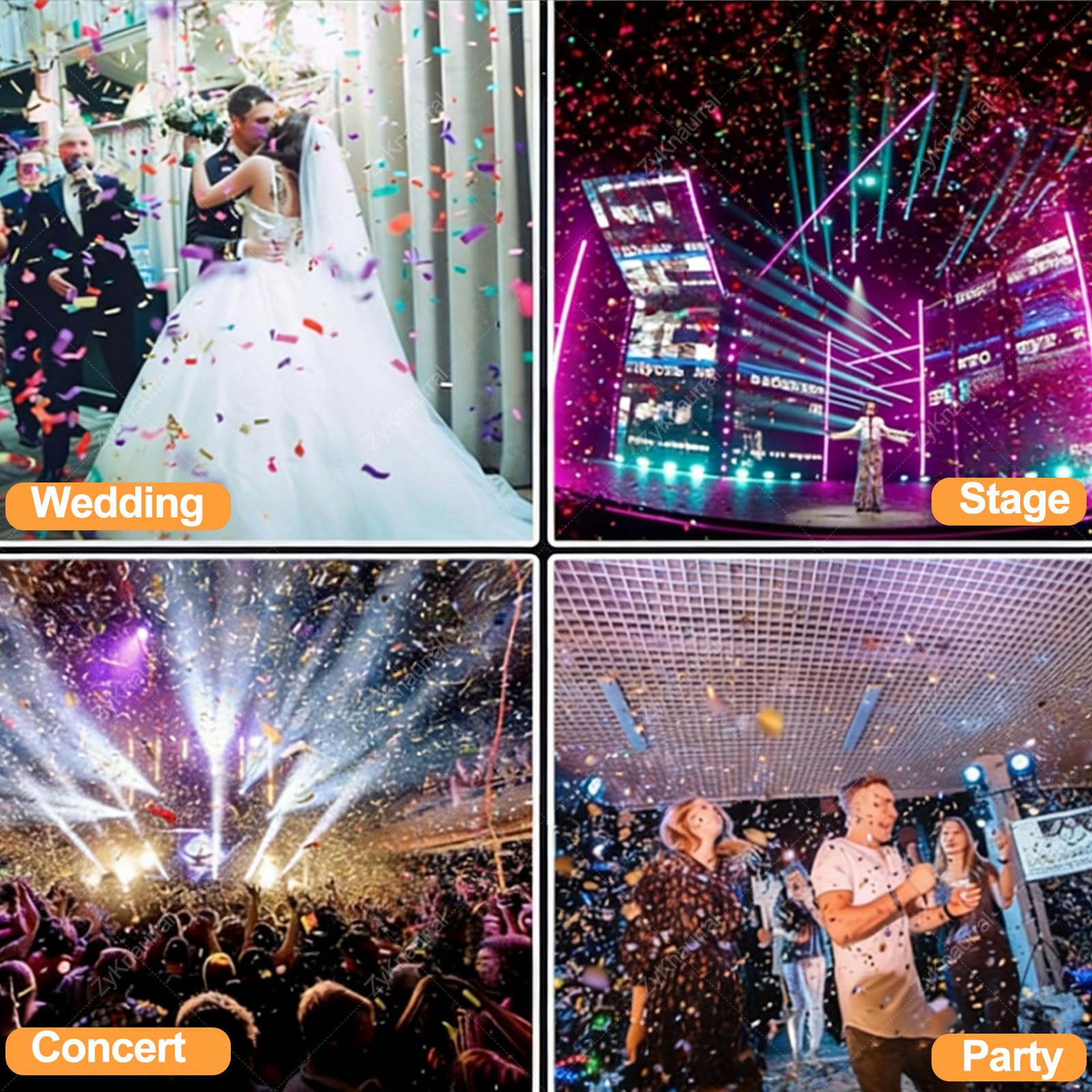 Macchina Lancia Coriandoli - Macchina per Effetti Coriandoli a 4 Teste, Macchina Elettrica per Cannone Coriandoli Con Dmx512 E Telecomando per Matrimoni, Spettacoli in Discoteca, Club, Palco