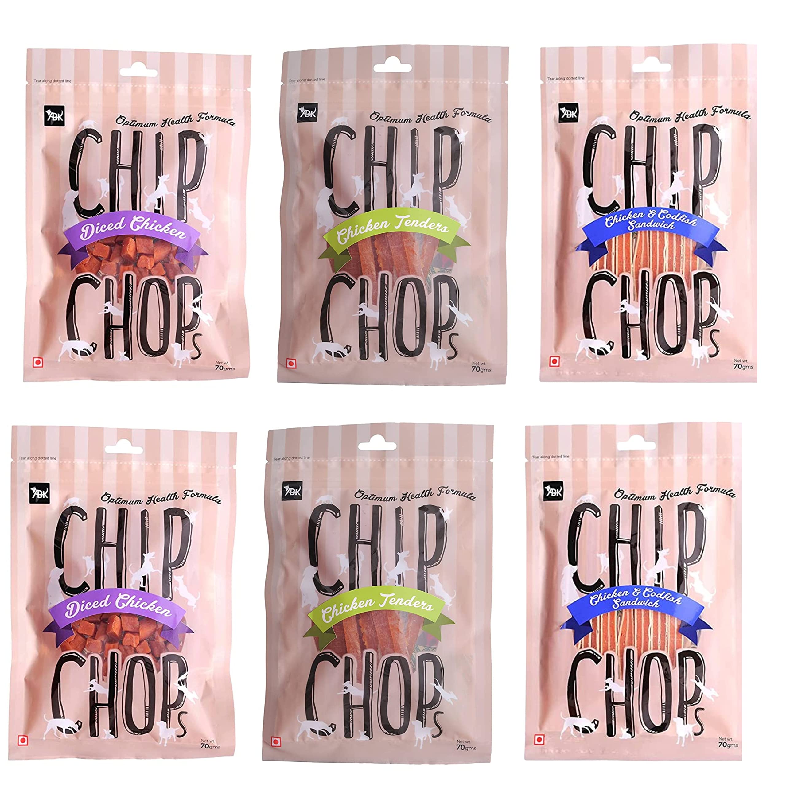 Chip Chop Dog Treat Combo of 6-70gm, Pack of 2 Each | 3 Different Flavors | Suitable for All Breeds - Sold by Foodie Puppies with Free Key Ring (B0BQBRRC1N) Amazon Price History, Amazon Price Tracker