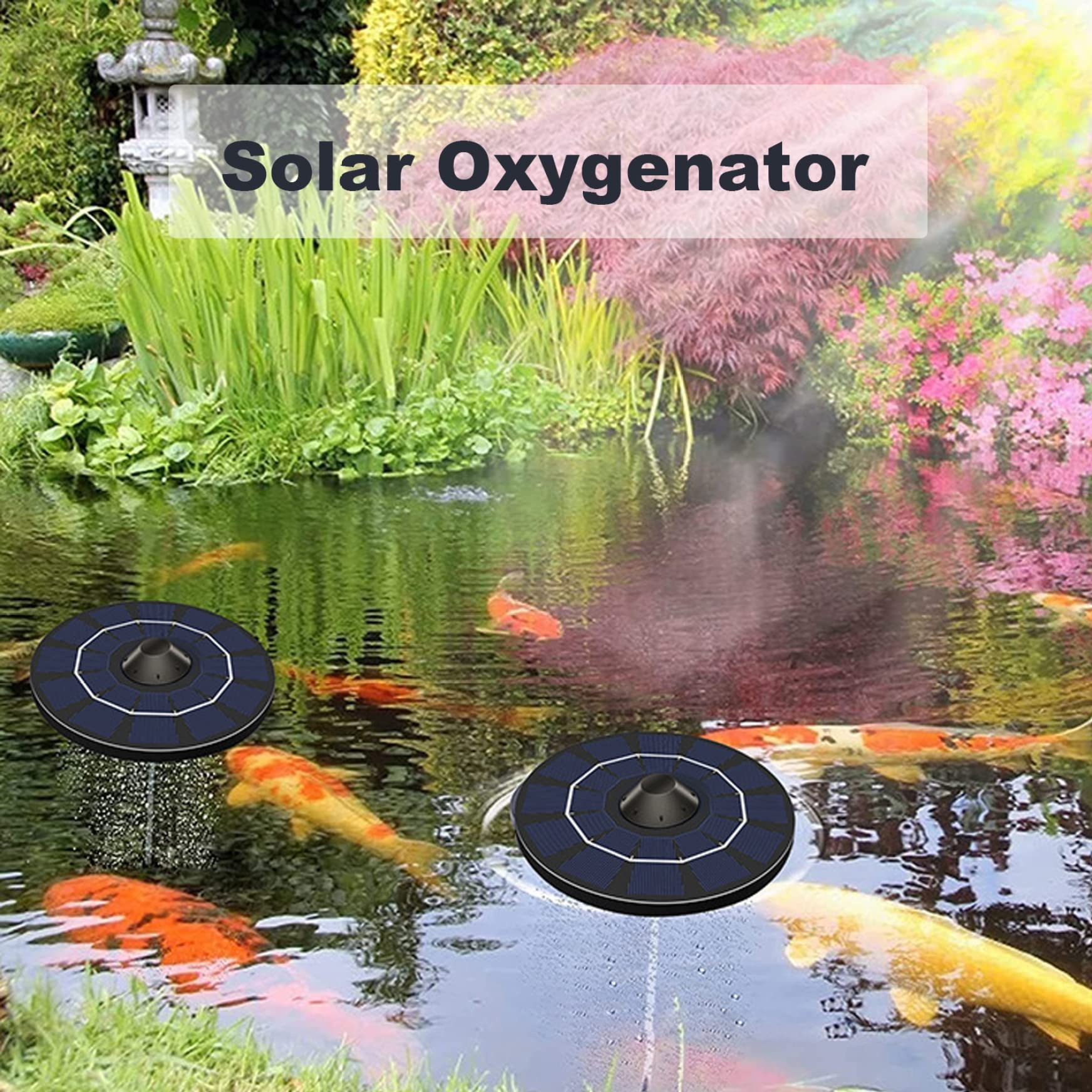 Pompa aeratore solare per laghetto, aeratore per laghetto galleggiante per esterni, ossigenatore per laghetti, pompa ad aria per laghetti, accessorio da giardino esterno