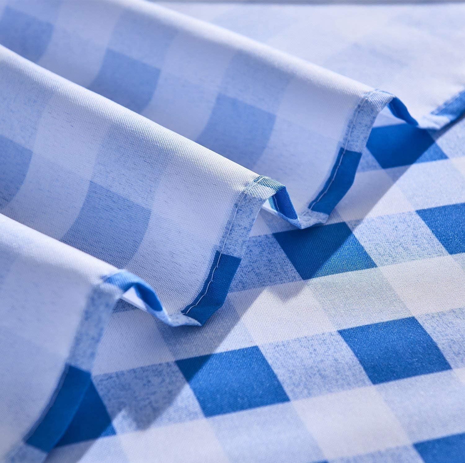 Flash Deals - 70% OFF YEMYHOM Rectangle Tablecloth 60 x 84 Inch Spill-Proof Oil-Proof Microfiber Table Cover Machine Washable Indoor Outdoor Rectangular Table Cloth for Spring Summer Party (Light Blue and White Checkered)