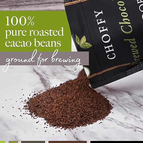 Miniatura 4 de Choffy Sustituto alternativo de café de cacao preparado  10 onzas Volta sabor tostado oscuro  Bebida molida de cacao sin cafeína para los amantes