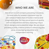 Vista 8 de Bee Smart Pastel de madera para fiesta de té Juego de comida para niños con tarjeta de menú y bandeja de cartón resistente Juego de rol