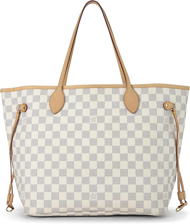 Pre-loved Damier Azur Neverfull MM, White