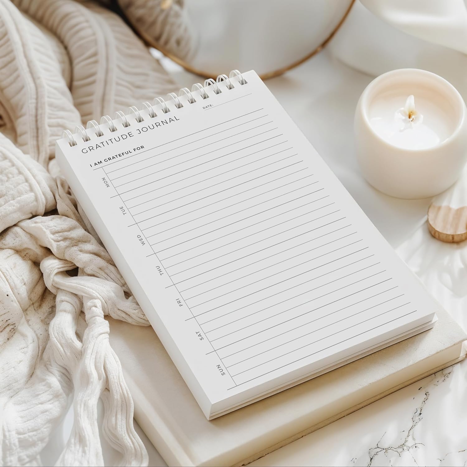 Weekly Thankfulness Journal Notepad, Daily Gratitude Writing