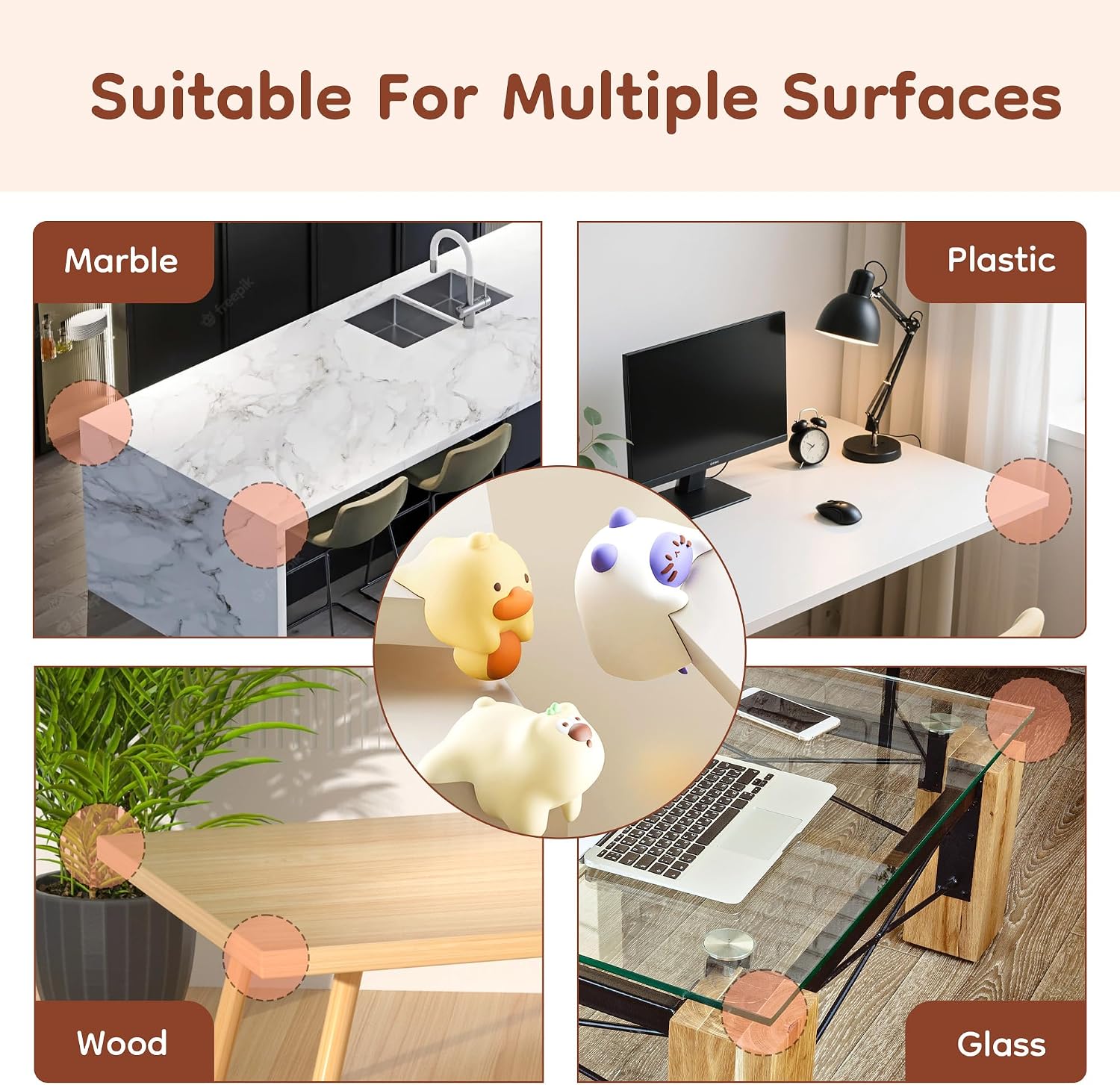 Corner Protectors Guards 4-Pack Soft Edge Guards Adhesive Furniture Corner Guards Edge Safety Bumpers - Baby Proof Bumper Cushion to Cover Sharp Furniture Table Edges (Duck)