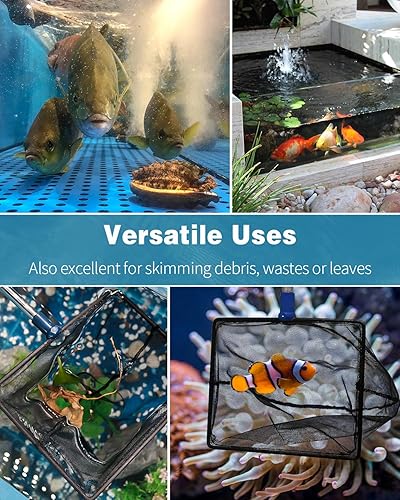 Miniatura 7 de Pawfly - Red de peces de acuario con mango extensible de 9 a 24 pulgadas de largo para pecera Betta Fish Tank Pequeño Koi Pond y piscina