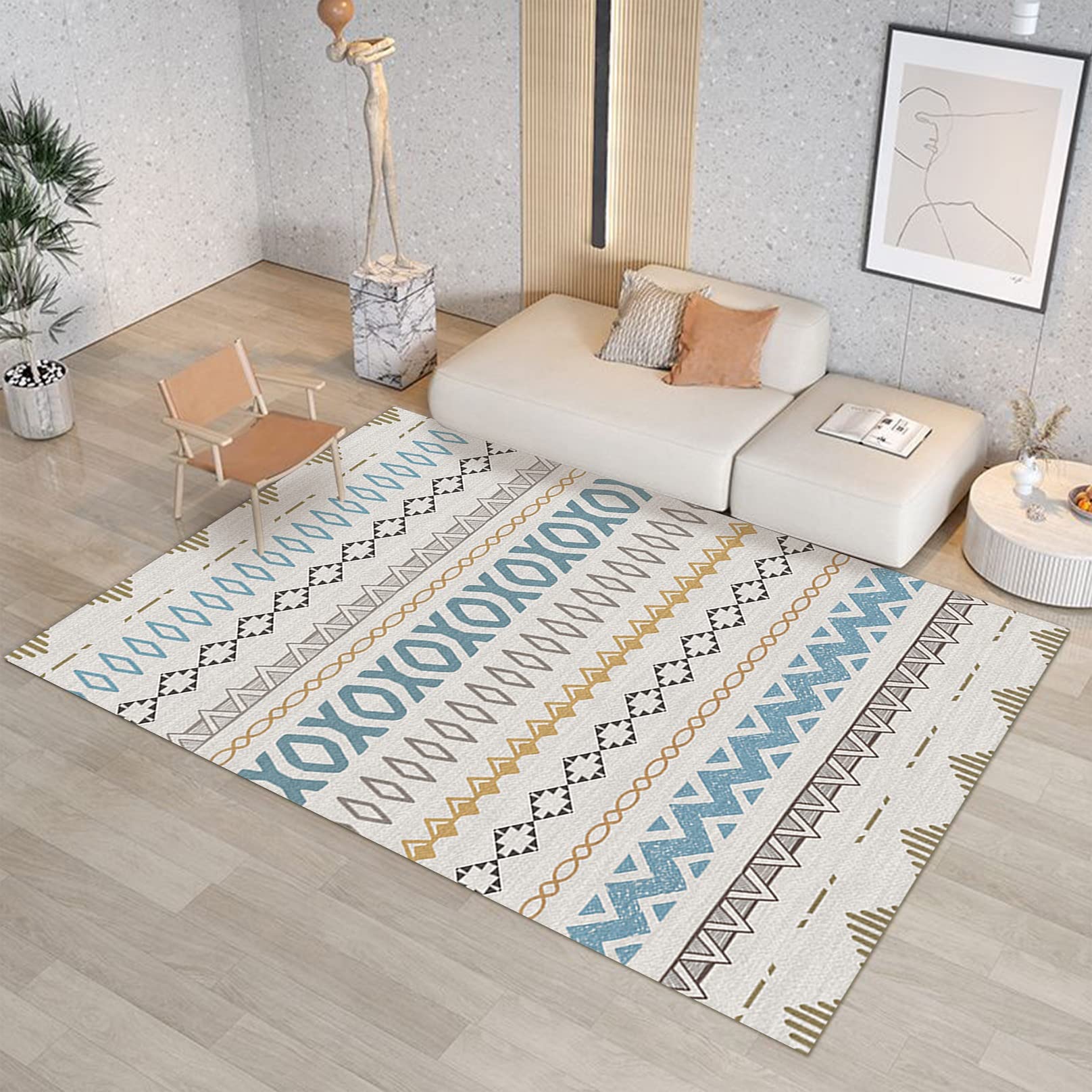 Tapis de cuisine au mètre 100x110cm avec revêtement outdoor antidérapant pour balcon