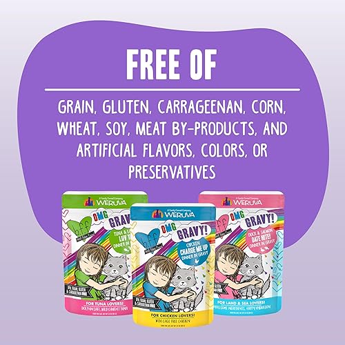 Miniatura 7 de Weruva BFF OMG - Best Feline Friend Oh My Gravy Bolsas de comida húmeda natural sin granos recetas originales de atún en salsa