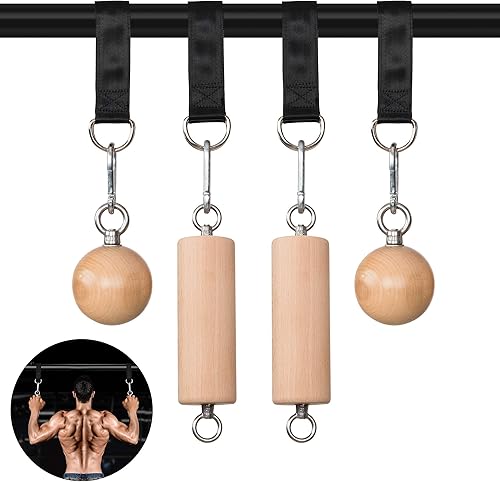 YCHLCHL Wooden Pull Up Grips and Balls Atomic Rock Climbing Holds Training SetGrip Strength TrainerNinja Warrior Obstacle Course Handles and
