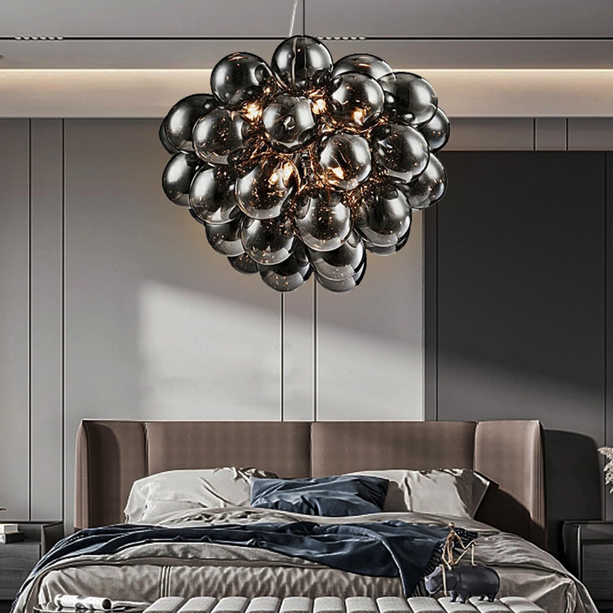Vcozar Bubble Chandelier for Dining Room Glass Globe Light