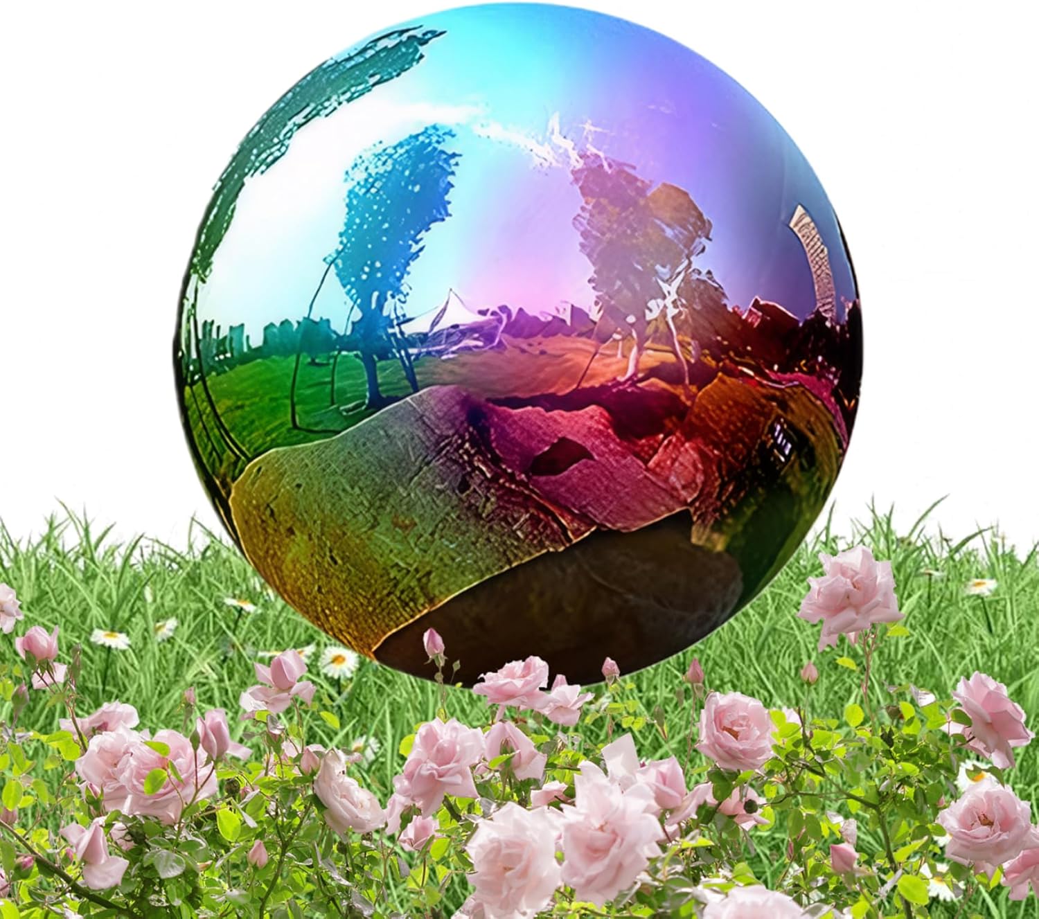 Gazing Ball, 10 Inch Stainless Steel Gazing Ball, Shiny