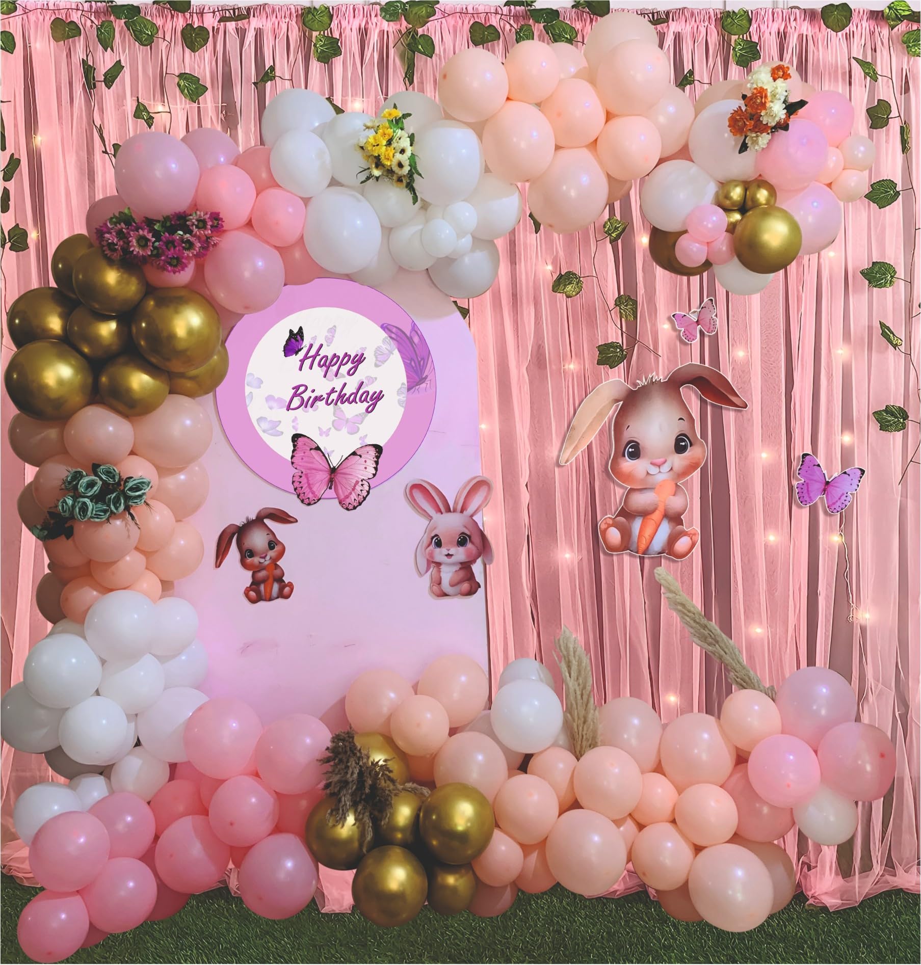Balloon Decorations Set, 67 Pieces, Bunnies, Rabbits, Butterfly Themes-image-17