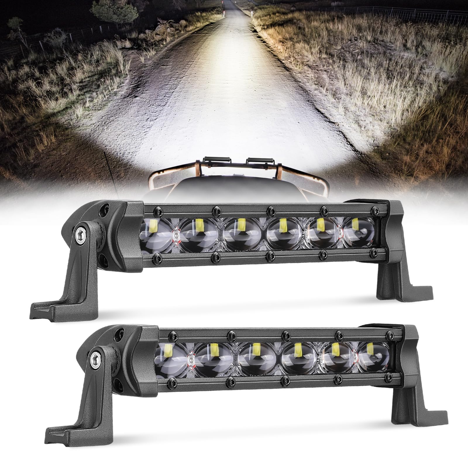 Amazon.com: ACEC SHOP 6 Inch LED Light Bar, 2PCS 60W Single Row