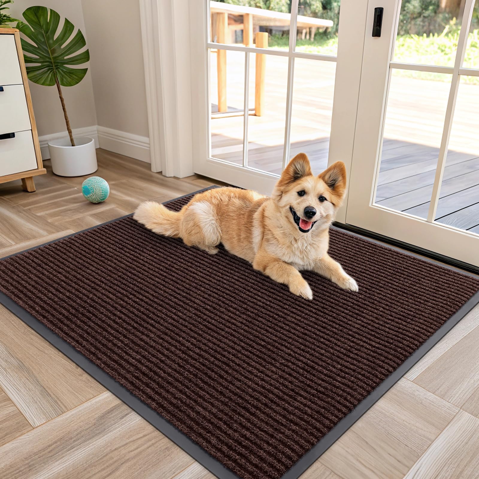 OLANLY Front Door Mat Indoor Outdoor Entrance, Waterproof Heavy Duty Doormat, Fade Resistant, Low Profile, Easy Clean Patio Porch Welcome Floor Mats for Entry, 29.5x17, Beige — view 31
