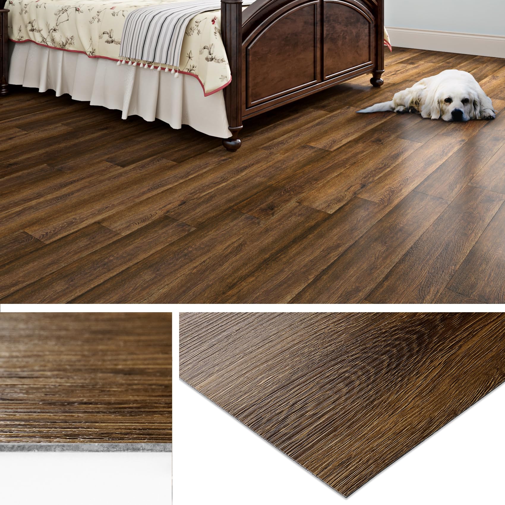 Foot Peel Livelynine Dark Grey Peel And Stick Floor Tile Wood Look ...