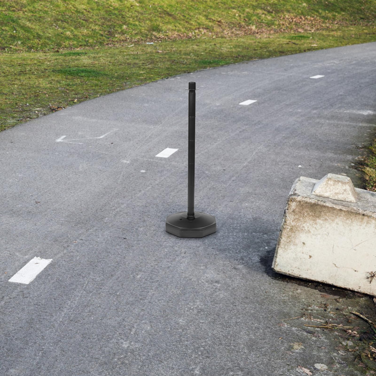 Outdoor Crowd Control Ber - Bolardo seguro de polietileno negro con suave, ideal para advertencia de entrada, eventos y apoyo seguro para el público