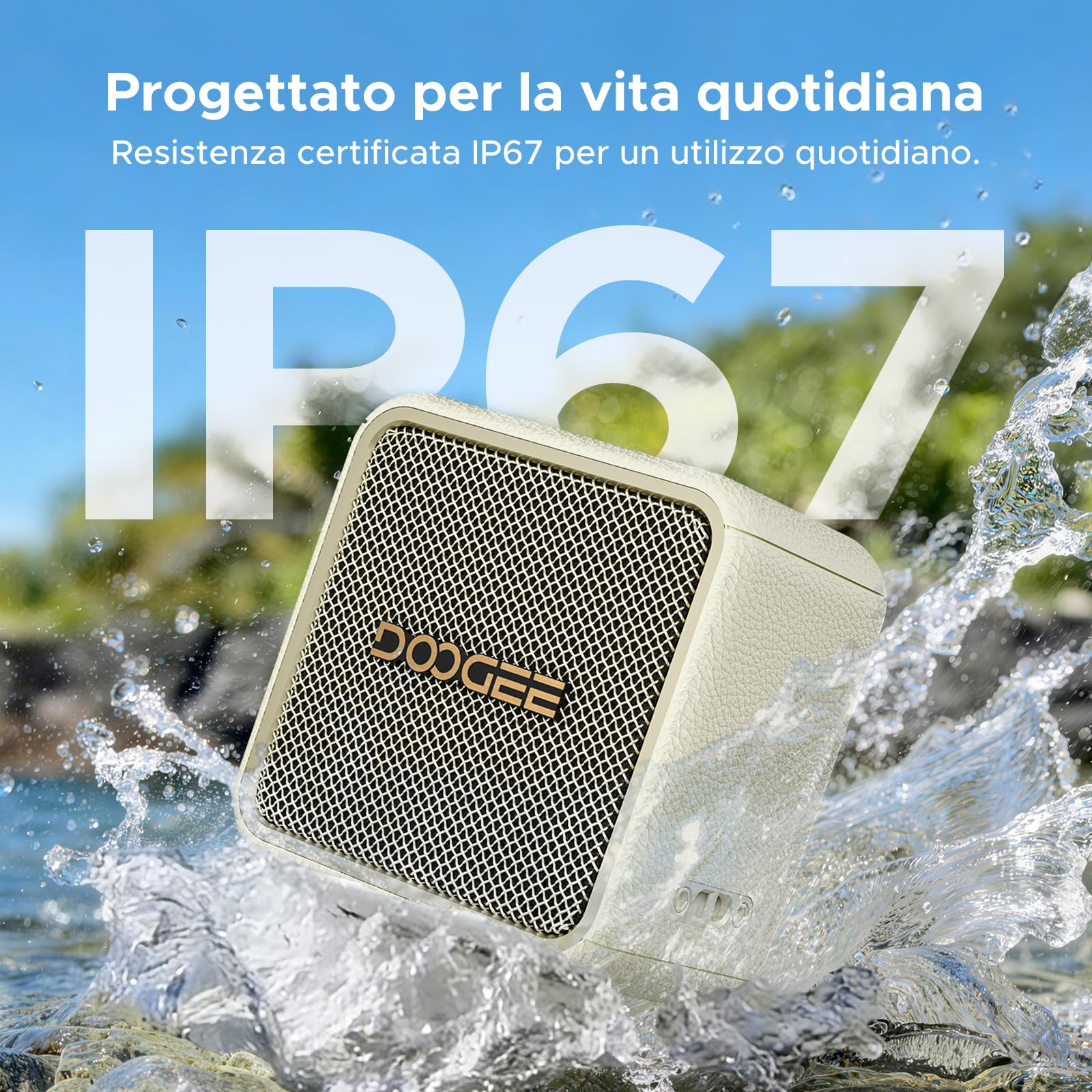 Cassa Portatile 20W Picco,Speaker Wireless IP67 Impermeabile Antipolvere e Antiurto,14 Ore Autonomia,TWS Stereo,Vivavoce,USB TF AUX (BLACK)