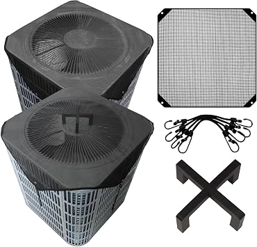 2 Two 32 x 32 inch Central Air Conditioner Covers for Outside and 1 One AC Stand