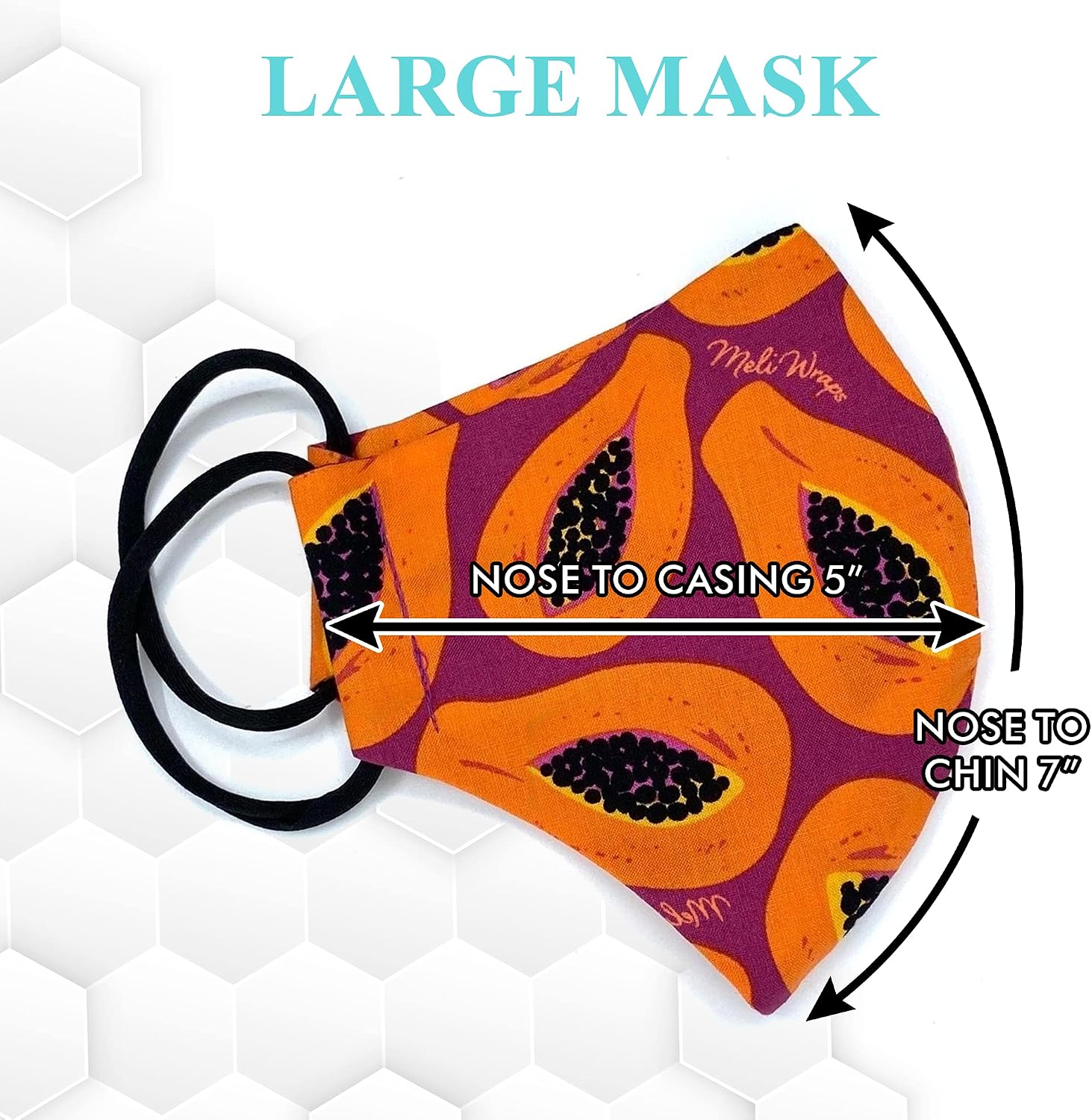 Meli Wraps - Reusable Cotton Face Masks, Washable Face Mask with Adjustable Ear Loops, Breathable Face Masks