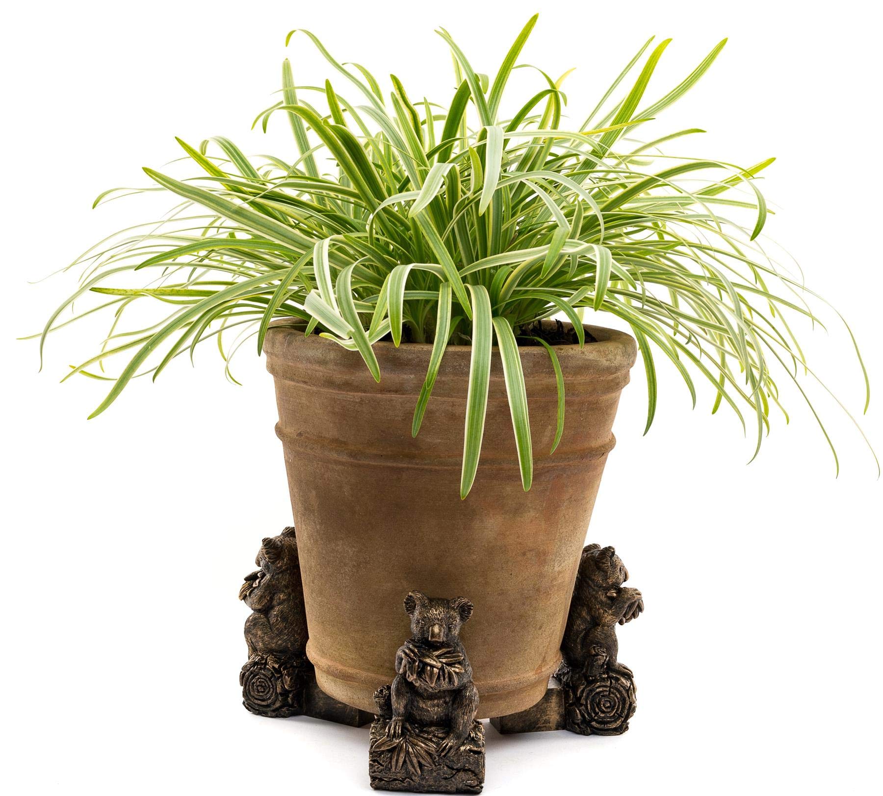 Potty Feet Bronze Koala Bear Figures Plant Pot Feet - Planter Support - Handmade Decorative Ornaments - 3Pcs