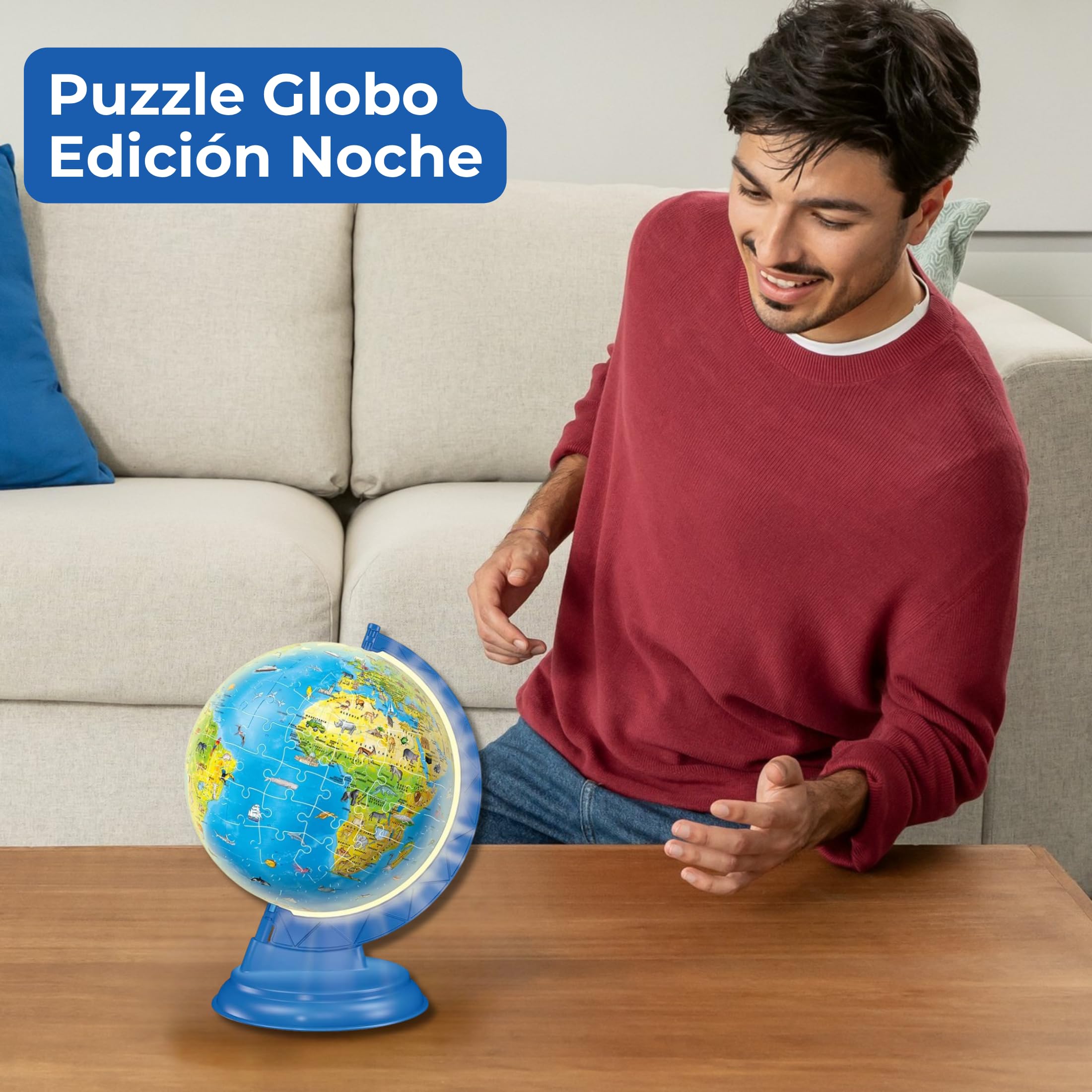 Ravensburger - Puzzle 3D Globo Terráqueo con Luz | Puzzles 3D para Adultos Y Niños 6 Años O Más | Maquetas para Montar 180 Piezas | Regalos Niños 6 Años | Eclipse Solar