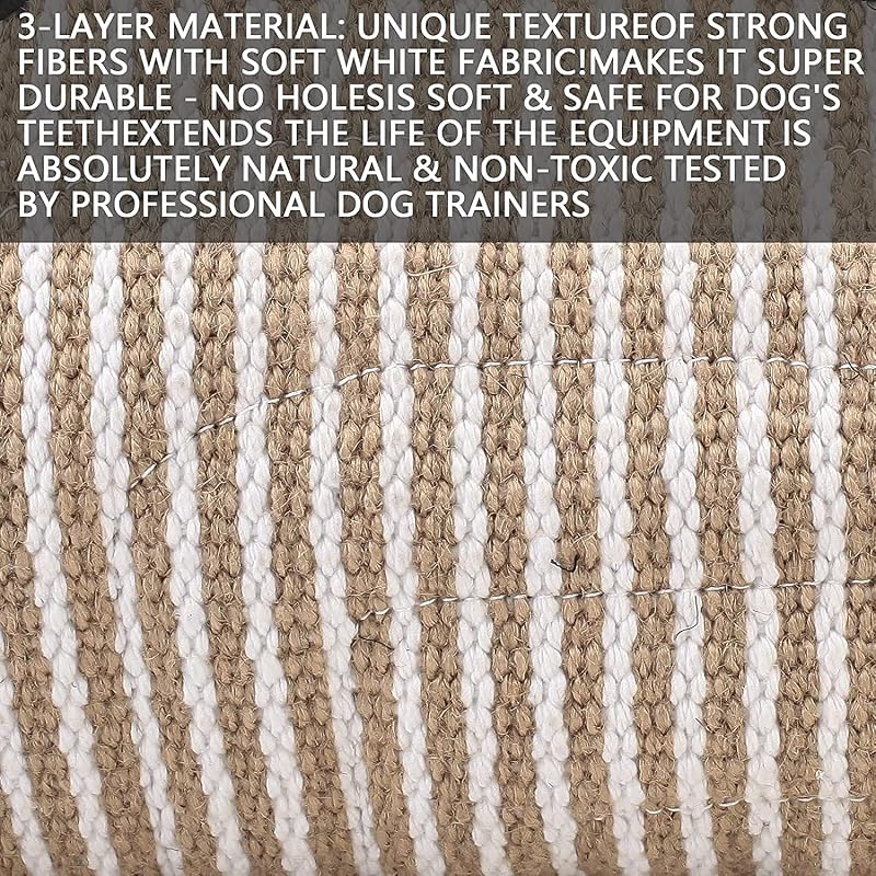 BOW CALICO kutyaharapás elleni kiképző karvédő pántos juta harapó hüvely piros fehér csíkos puskázáshoz védőkaromnak