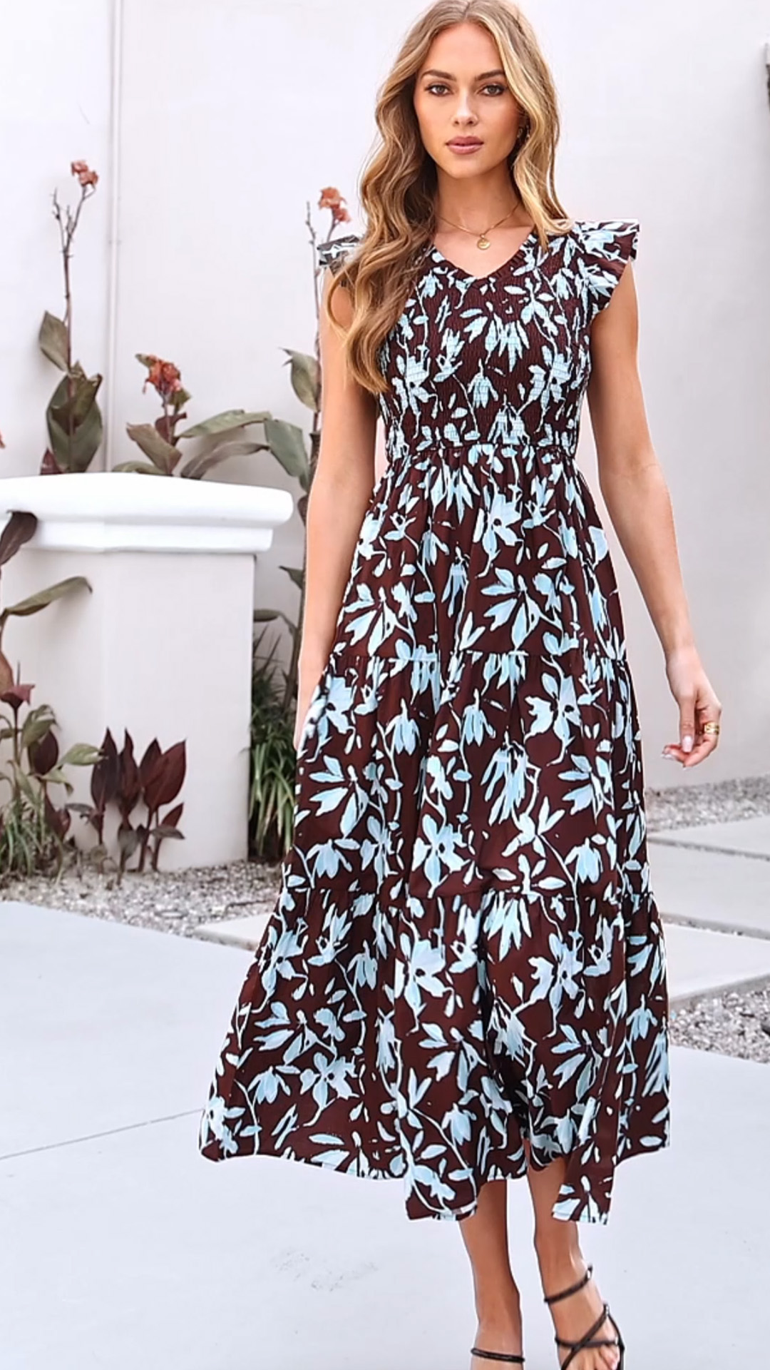dress maxi long floral 2019 PRETTYGARDEN Women's Smocked Boho Dress, Army Green,S Anarkali Variant All duties and taxes Dress Discount Kohls Red SIZE:5.5 US - 22.5 MX